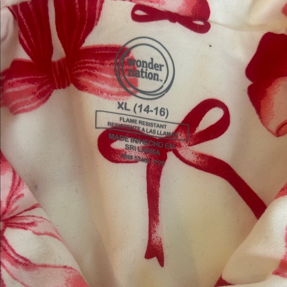 Wonder Nation Red and Cream Kids Pajama Set - Picture 2 of 4